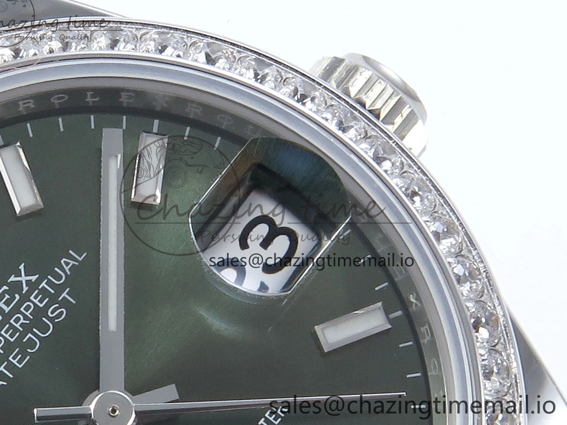 0109 Bright DateJust 31 278384RBR ARF 1:1 Best Edition 904L Steel Green Stick Dial Diamonds Bezel on SS Jubilee Bracelet ETA 450